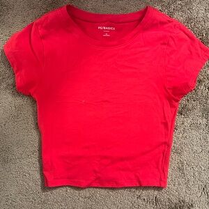 Red Cropped T-Shirt